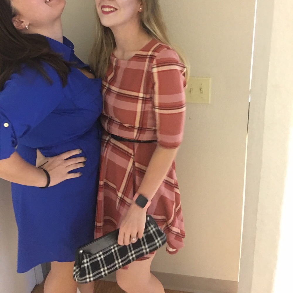 Plaid 3/4 sleeve dress - Picture 2 of 7